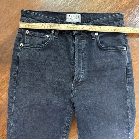 Agolde Nico High Rise Button Fly Slim Jeans Dark Wash Casual Minimalist Sz 25 - Picture 5 of 7